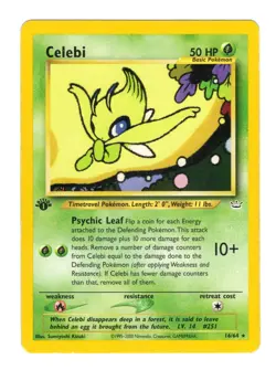 Pokemon Card: Celebi 16/64 1st Edition Neo Revelation Vintage Rare! EX - Image 1