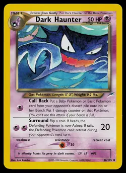 Pokemon Card - Dark Haunter Neo Destiny 36/105 Uncommon - Image 1