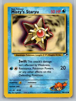 Misty's Staryu Gym Heroes #090/132 Common Pokemon Card - Image 1