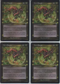 MTG Invasion Aura Shards Set of 4 English Collectible Card Game - Image 1