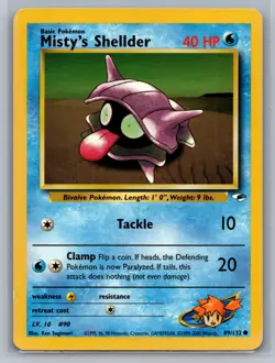 Misty's Shellder Gym Heroes #089/132 Common Pokemon Card - Image 1