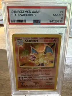 1999 Holo Rare Charizard 4/102 Base Set Pokemon TCG Card PSA 8 - Image 1