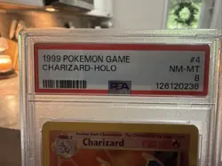 1999 Holo Rare Charizard 4/102 Base Set Pokemon TCG Card PSA 8 - Image 3