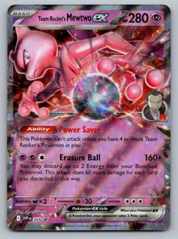 Pokemon TCG SV: Scarlet & Violet Promo Cards Team Rocket's Mewtwo ex 205 - Image 1