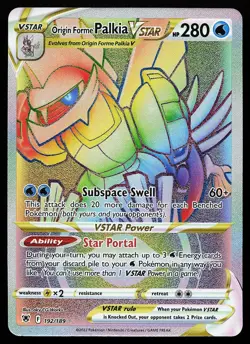 Origin Forme Palkia VSTAR 192/189 Rainbow Rare Astral Radiance Pokemon Card - Image 1