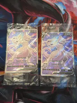 Pokemon TCG - 2 Mewtwo V CRIMPED ERROR SWSH229 Cards SWSH: Promo - Image 1