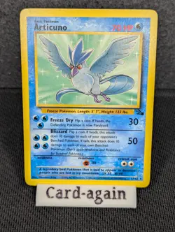 Pokemon TCG Articuno Card 17/62 Fossil Unlimited Non-Holo Rare, LP - Image 1