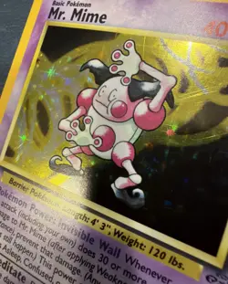 Pokemon TCG Mr. Mime Jungle Holo Card 6/64 1999 Unlimited Rare - Image 2