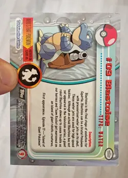 Blastoise Rainbow & Flame Textured Holo Foil Topps Series 1 Pokemon Card - Image 3