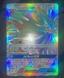 Pokemon Solgaleo GX Rainbow Secret Rare Card 155/149 Sun & Moon Base NM - Image 1