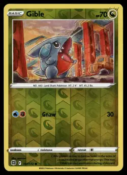 Gible 107/172 Common Brilliant Stars Pokemon Near Mint Reverse Holo - Image 1