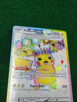 PIKACHU EX 219/191 SV08 SURGING SPARKS ULTRA RARE FULL ART HOLO 200 HP POKEMON - Image 3