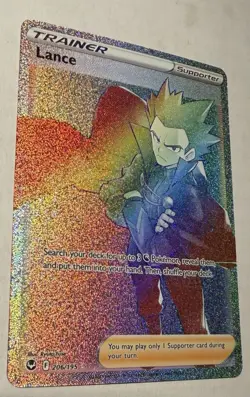 Pokemon Silver Tempest - Lance NM Rainbow Secret Rare 206/195 - Image 5