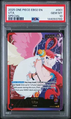 2025 ONE PIECE EB02-EXTRA BOOSTER -ANIME 25TH COLL- SPECIAL #001 UTA PSA 10 - Image 1