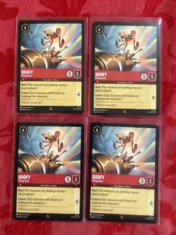 4x Disney Lorcana Azurite Sea - Goofy - Flying Goof | 123/204 | NM | Rare x4 - Image 1
