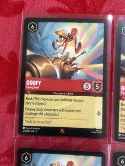 4x Disney Lorcana Azurite Sea - Goofy - Flying Goof | 123/204 | NM | Rare x4 - Image 3