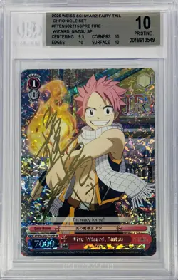 Weiss Schwarz Fairy Tail Natsu FT/EN-S02-T15SP RE SP Foil Signed BGS 10 English - Image 1