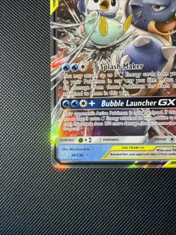 Pokemon Blastoise & Piplup GX TAG TEAM Holo 38/236 Cosmic Eclipse Card - Image 2