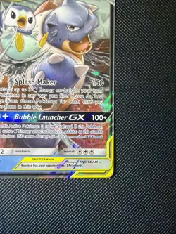 Pokemon Blastoise & Piplup GX TAG TEAM Holo 38/236 Cosmic Eclipse Card - Image 5
