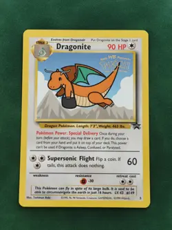Pokemon DRAGONITE Card BLACK STAR PROMO Set #5 Movie Release WB Stamped WOTC NM - Image 1