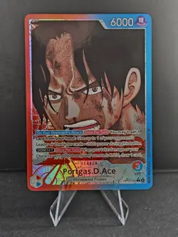 One Piece TCG Portgas.D.Ace OP13-002 Alt Art Leader Card English - Image 1