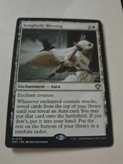 MTG Magic The Gathering Secrets of Strixhaven Songbirds' Blessing rare exc cond - Image 1