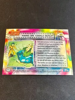 Round One Equals Defeat Topps HOLO Mewtwo Strikes Back Pokemon Blue Logo - VLP - Image 3