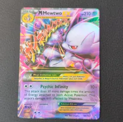 Pokemon M Mewtwo EX 64/162 Breakthrough Ultra Rare Full Art Mega Holo 210 HP En… - Image 1
