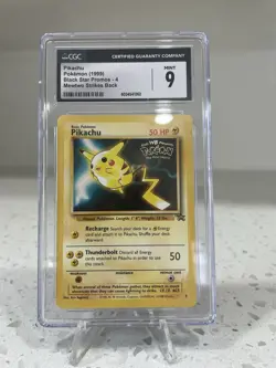 Pokemon TCG Pikachu #4 1999 Black Star Promo “Mewtwo Strikes Back” CGC MINT 9 - Image 1