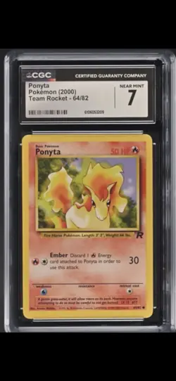 2000 Pokemon Rocket Ponyta 1st Edition PSA 7 #64 - Image 1