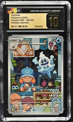 2023 Pokemon Paradox Rift Holiday Calendar Vanillish #190 CGC 10 PRISTINE - Image 1