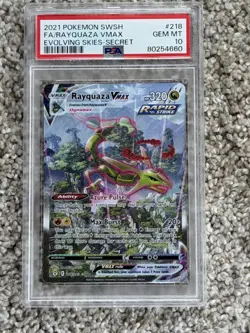 2021 POKEMON SWORD & SHIELD EVOLVING SKIES SECRET FULL ART/RAYQUAZA VMAX PSA 10 - Image 1