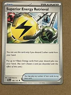 2023 POKEMON - PALDEA EVOLVED - SUPERIOR ENERGY RETRIEVAL - NON-HOLO 189/193 - Image 1