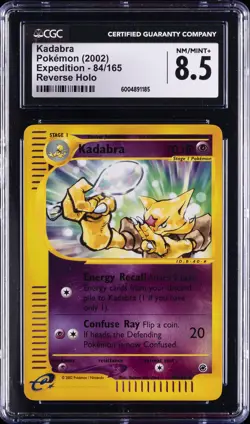 2002 POKEMON EXPEDITION, REVERSE HOLO #84/165 KADABRA CGC 8.5 - Image 1