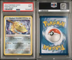 2022 Pokemon Radiant Steelix Lost Origin 124/196 PSA 9 Mint - Image 1