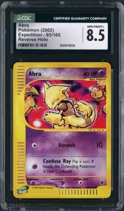 2002 Pokemon Expedition Abra #93 Reverse Holo CGC 8.5 - Image 1
