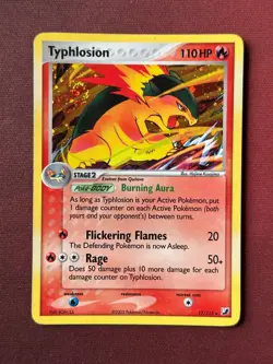 TYPHLOSION 17/115 EX Unseen Forces HOLO SWIRL rare Pokemon TCG card NM+ - Image 1