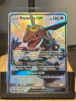2019 Pokemon Rayquaza GX Celestial Storm Holo Card 177a/168 Promo Ultra Rare - Image 1