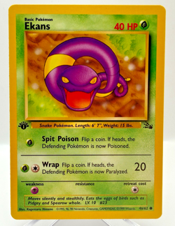 1st Edition Ekans 46/62 Fossil Rare Vintage 1999 Pokemon Card - M/NM Pack Fresh - Image 1