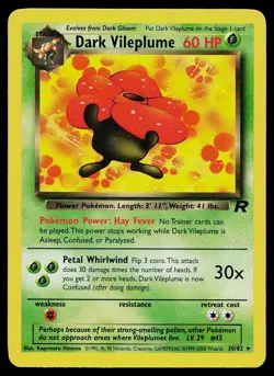 Pokemon Card Team Rocket Dark Vileplume 30/82 Rare - Image 1