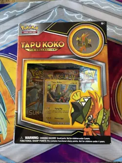Pokemon Tapu Koko Pin Collection Box Sealed with Promo Card - Image 1