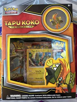 Pokemon Tapu Koko Pin Collection Box Sealed with Promo Card - Image 5