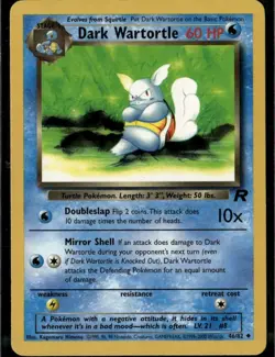 Dark Wartortle Uncommon Team Rocket 46/82 Water Unlimited Pokemon Card - Image 1