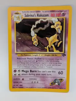 Pokemon Card Sabrina's Alakazam - Gym Challenge 16/132 - Holo Rare LP SWIRL - Image 1