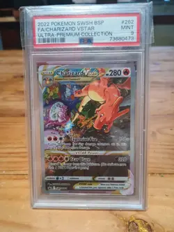 2022 POKEMON SWSH BLACK STAR PROMO 262 FULL ART/CHARIZARD VSTAR PSA 9 - Image 1