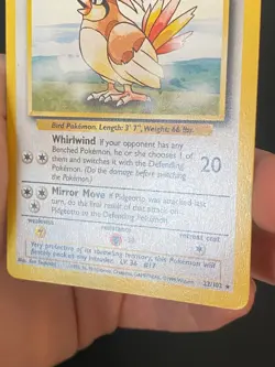 ENGLISH POKEMON PIDGEOTTO 22/102 RARE WIZARDS BASE SET ROUCOUPS - VG/EXC - Image 4