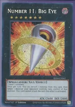 Yu-Gi-Oh! Number 11: Big Eye RA04-EN062 Secret Rare 1st Edition NM - Image 1