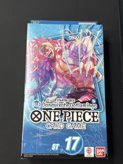 One Piece TCG Donquixote Doflamingo ST17 OP01-060 Leader Blue Starter Deck - Image 1
