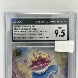 Disney Lorcana Alice- Growing Girl Enchanted Rainbow Foil! 213 CGC 9.5 MINT+ - Image 2