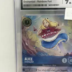 Disney Lorcana Alice- Growing Girl Enchanted Rainbow Foil! 213 CGC 9.5 MINT+ - Image 3
